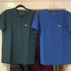 Figs Men's Short Sleeve Tees - Teal and Royal Blue